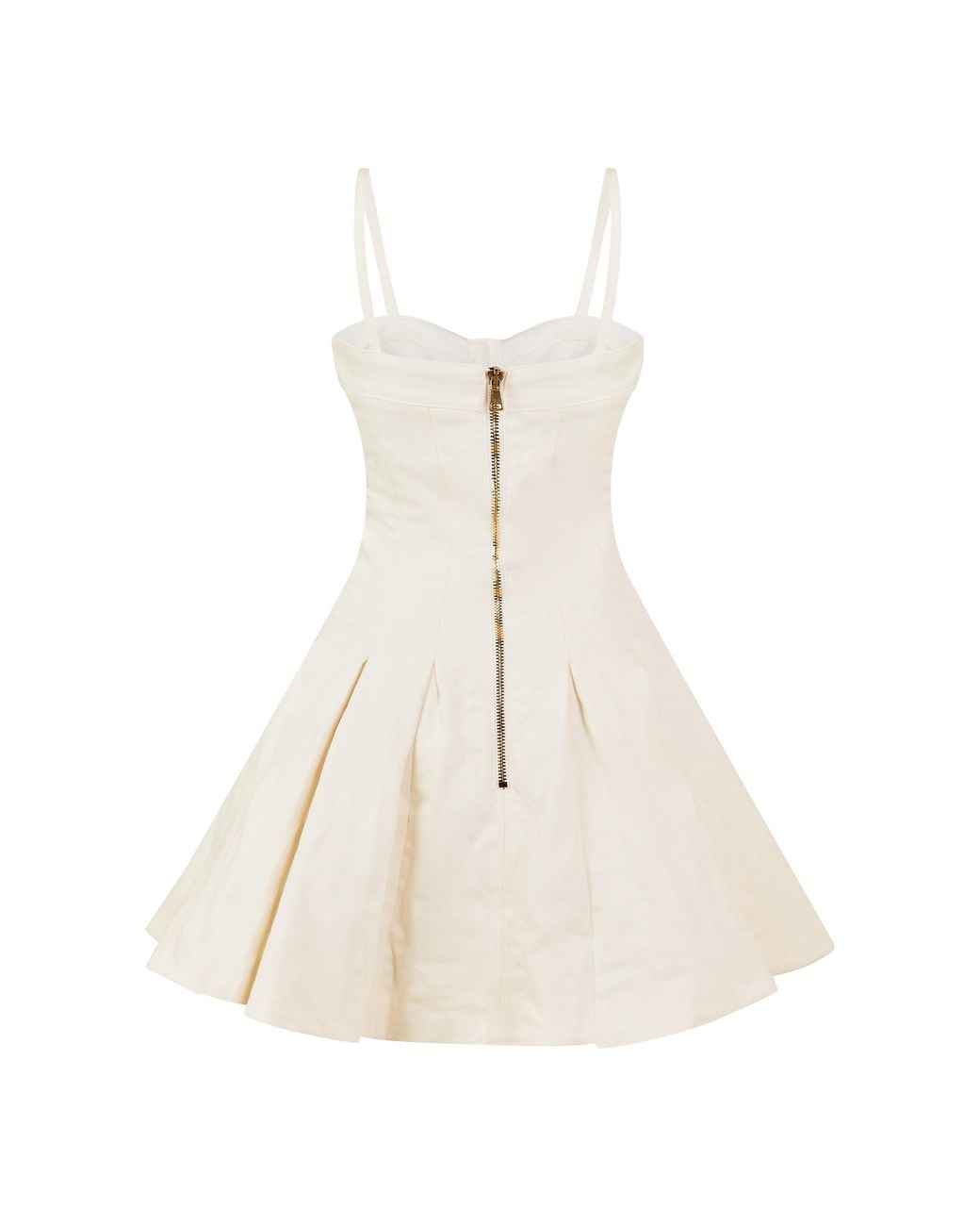Balmain Natural Spaghetti Strap Mini Dress