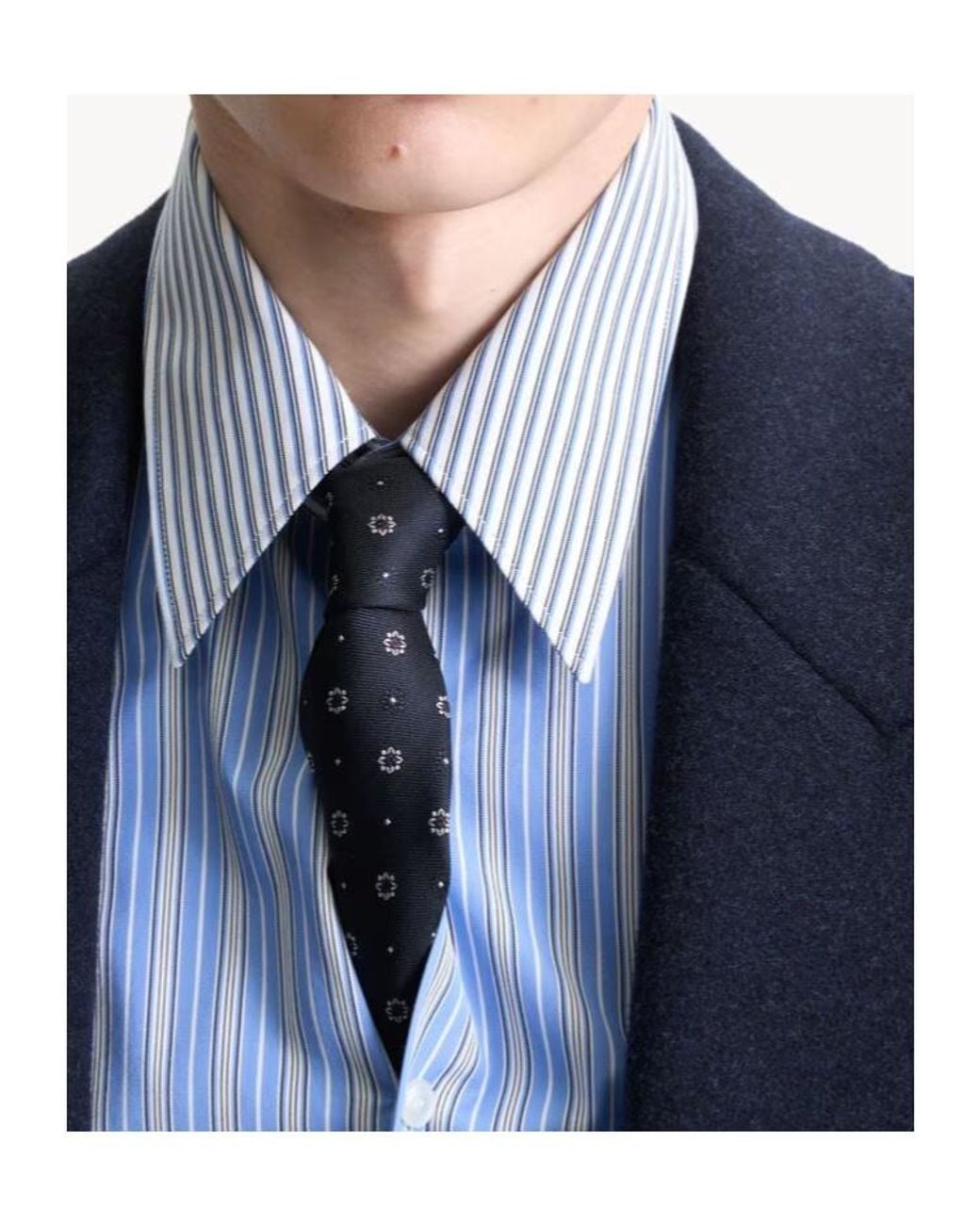 Saint Laurent White Jacquard Motif Tie for men