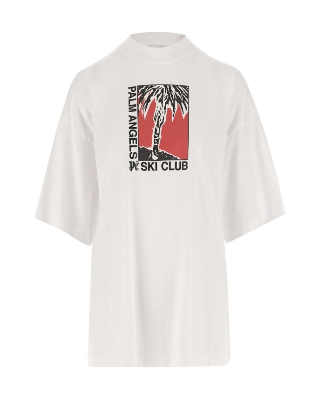 Palm Angels White Graphic Printed Crewneck T-Shirt