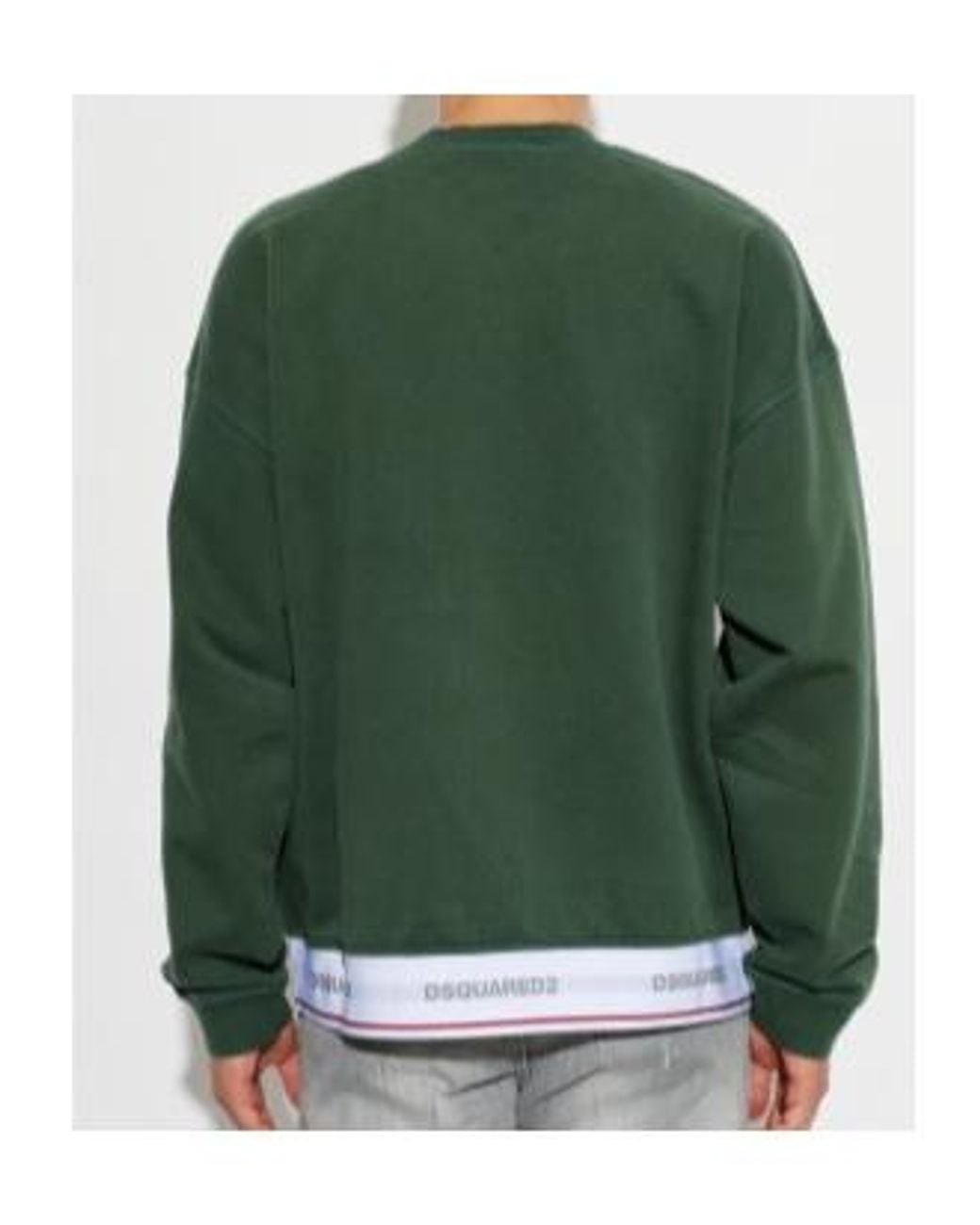 DSquared² Green Logo Trim Sweatshirt for men