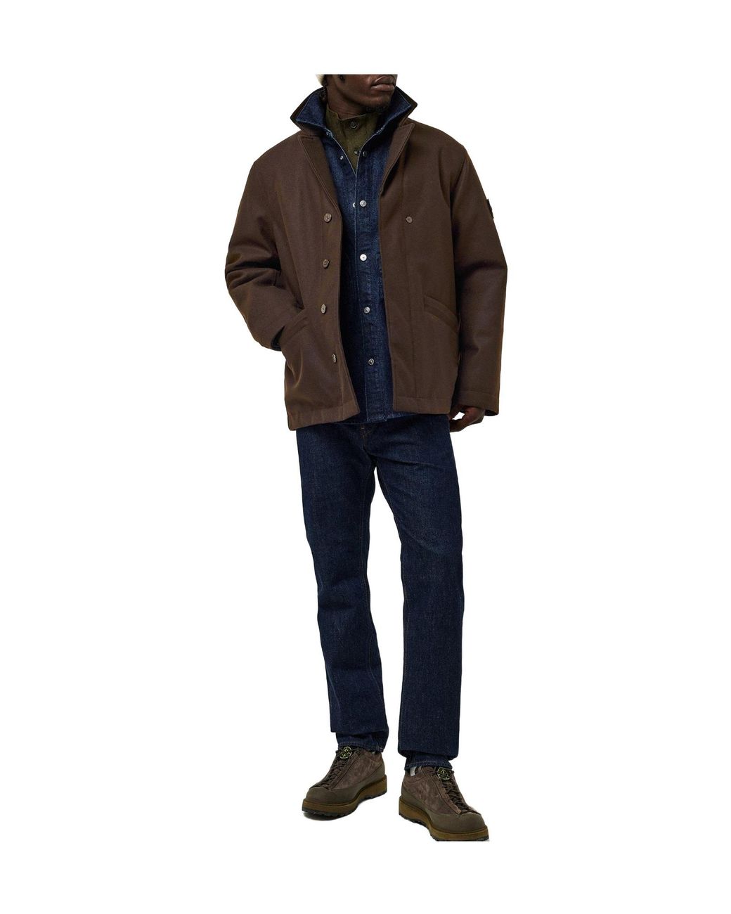 Stone Island Brown Ghost Wool Blazer for men
