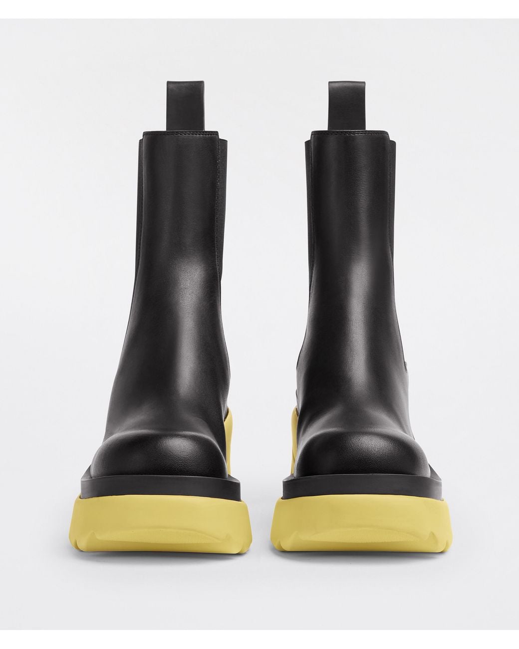 Bottega Veneta Black Contrast Sole Platform Ankle Boots