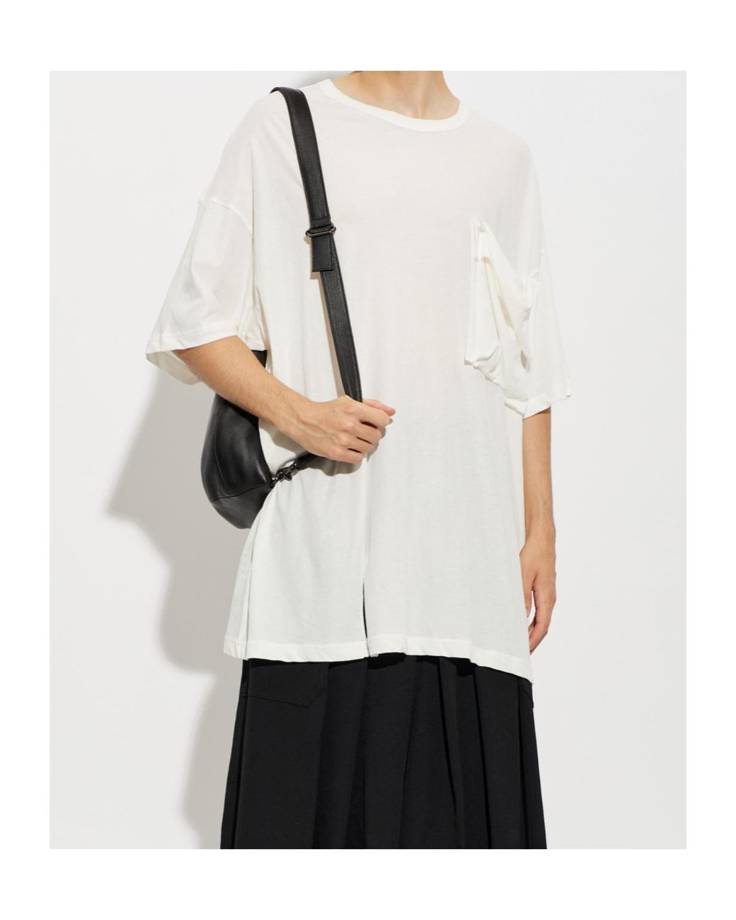 Yohji Yamamoto White Draped Pocket Oversized T-Shirt for men