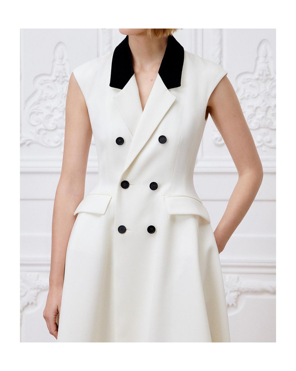 Dior White Mid-Length Flared Blazer Dress