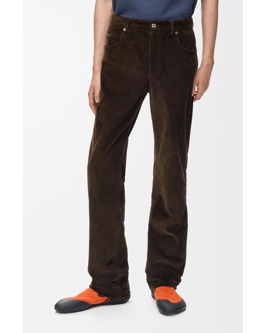 Loewe Brown Corduroy Mid Waist Trousers for men