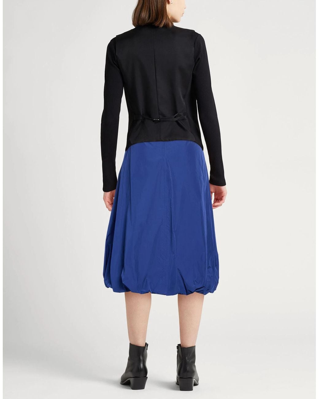 Max Mara High Waist Gathered Bubble Midi Skirt in Blue | Lyst