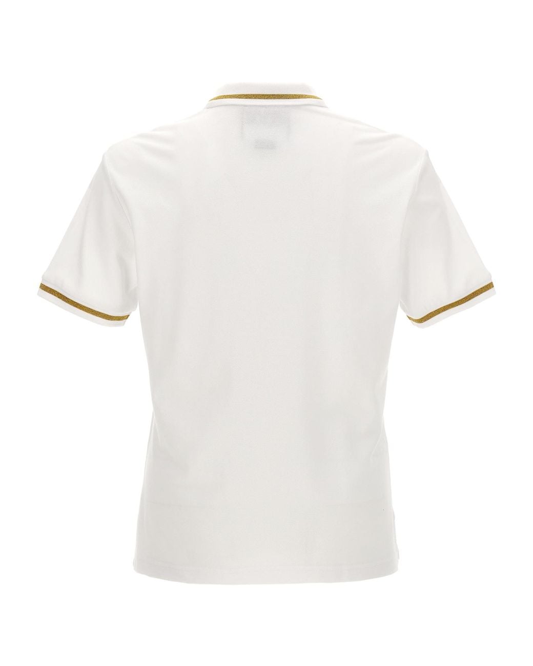 Versace Jeans White Couture Logo-Embroidered Short-Sleeved Polo Shirt for men