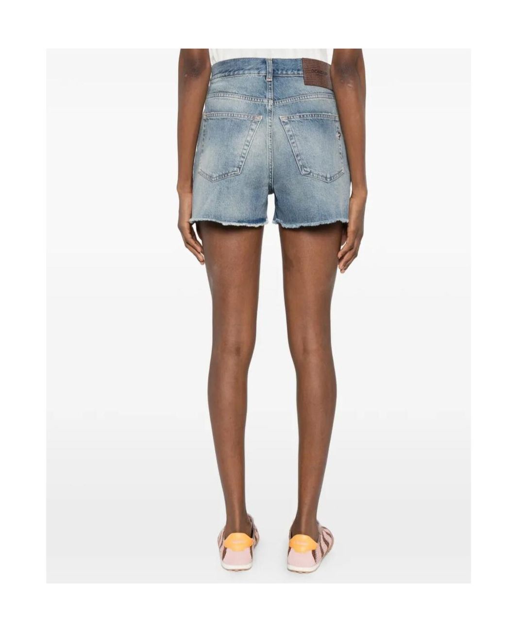 Dondup Blue Frayed Edged Denim Shorts