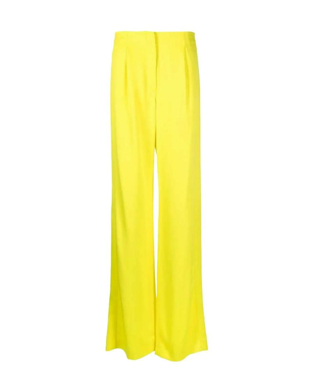 MSGM Yellow Logo Casual Pants