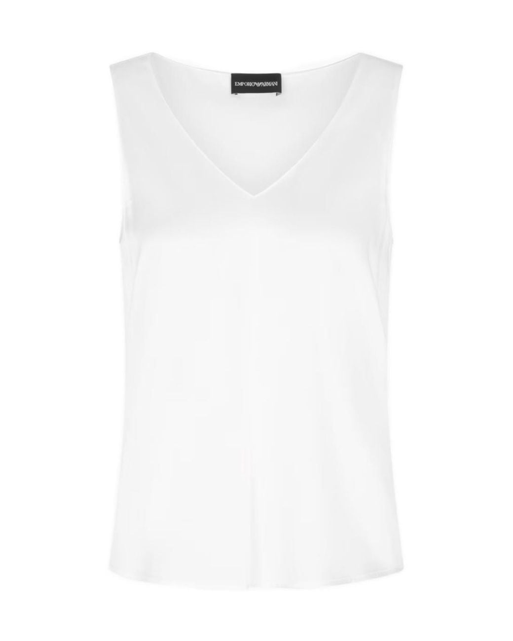 Emporio Armani White Sleeveless V-Neck Top
