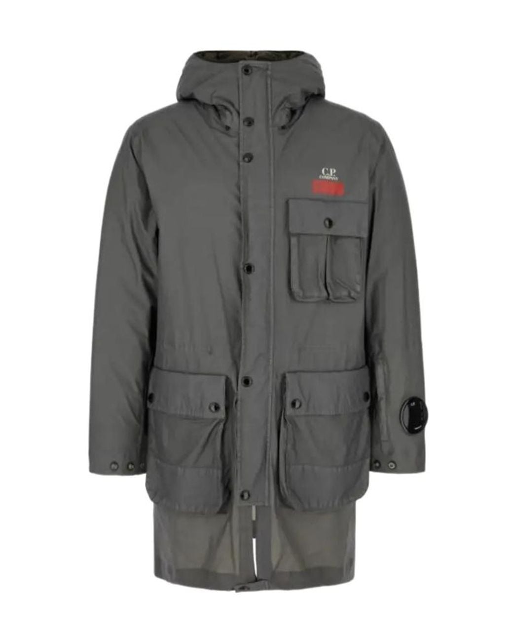 C P Company Gray Gore G-Type Long Mille Jacket for men