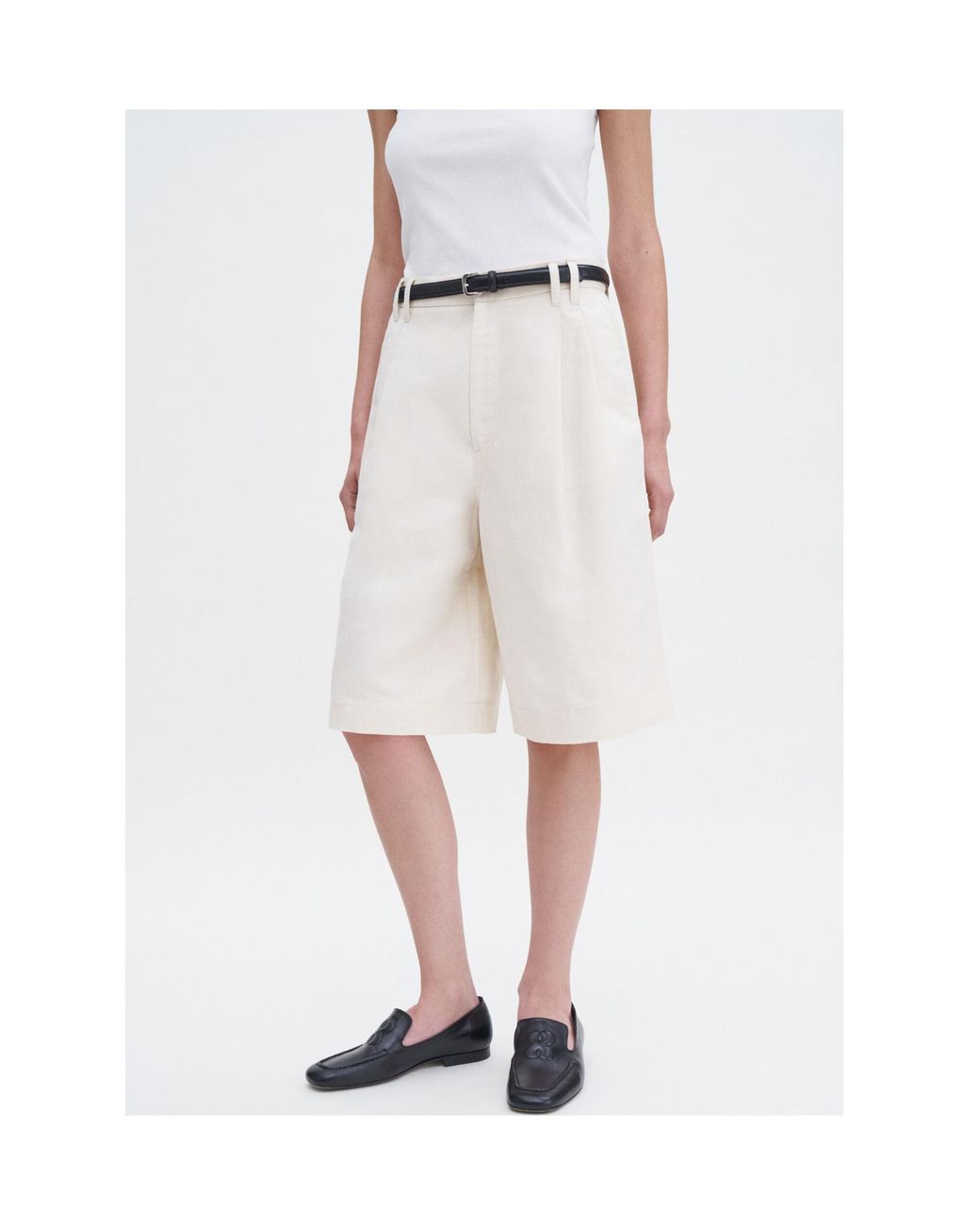 Filippa K White Pleated Shorts