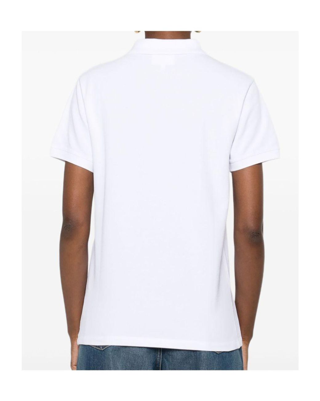 Maison Kitsuné White Maison Kitsuné Short Sleeve Fox-Embroidered Polo Shirt