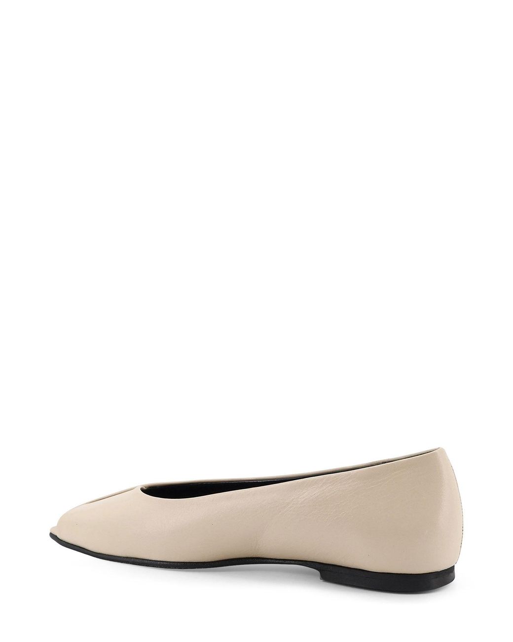 Alohas Natural Square-Toe Cut-Out Flat Shoes