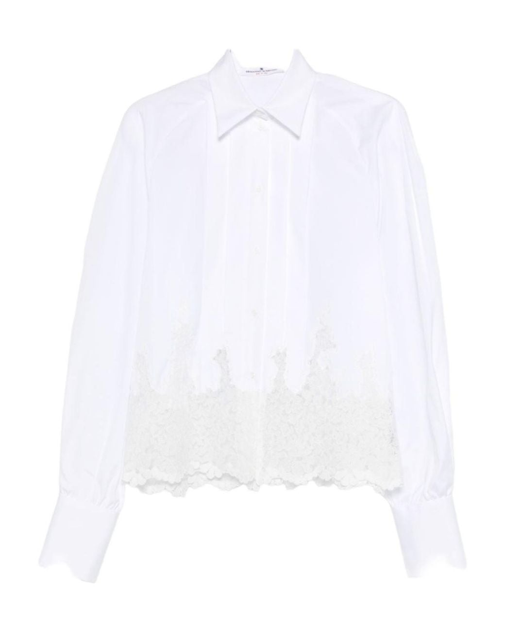 Ermanno Scervino White Long Sleeved Lace Shirt