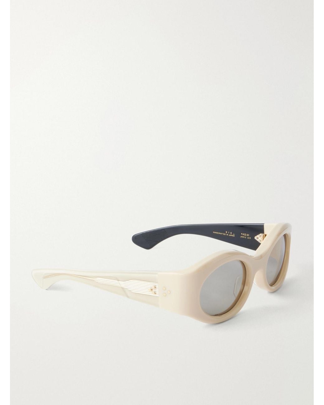 Jacques Marie Mage White Gia Oversized Oval-Frame Acetate Sunglasses