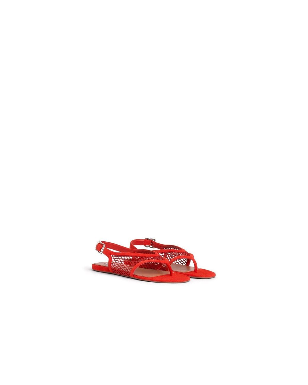 Alaïa Red Round-Toe Flat Sandals