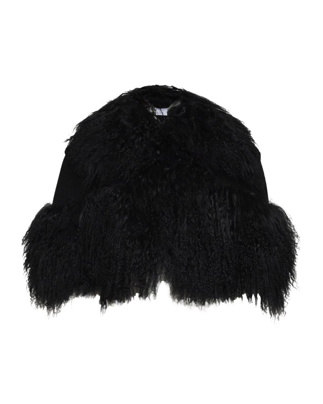 GIUSEPPE DI MORABITO Black Cropped Fur-Trimmed Jacket