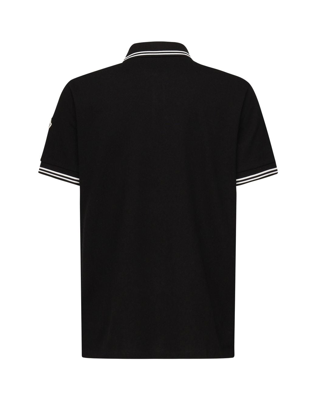 Moncler Black Logo Patch Short-Sleeved Polo Shirt for men