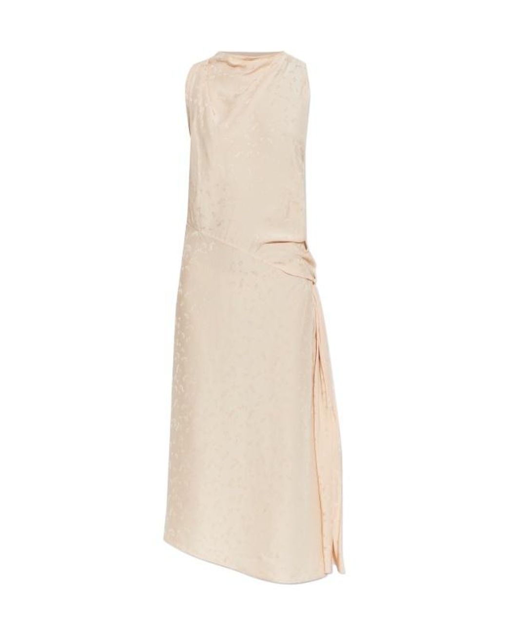 Victoria Beckham Natural Draped Asymmetric Midi Dress