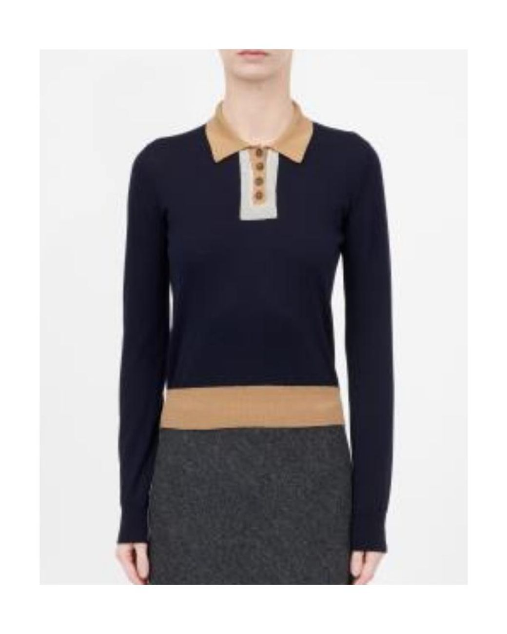 Maison Margiela Blue Colour-Block Buttoned Polo Shirt