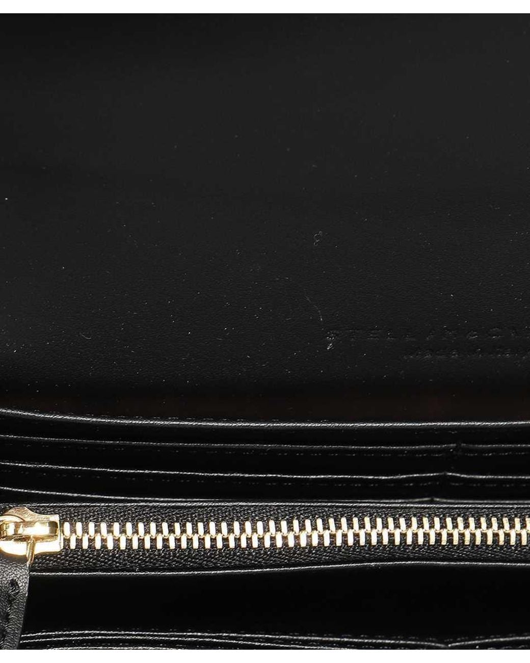 Stella McCartney Black Logo-Plaque Zip-Up Purse