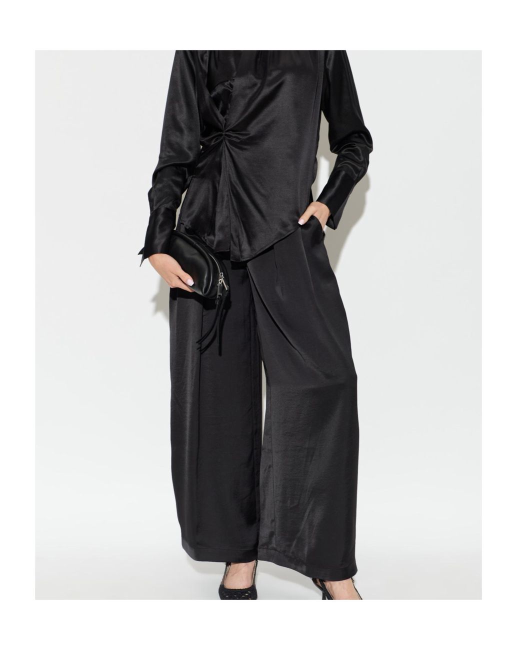 AllSaints Black Lola Wide-Leg Pants