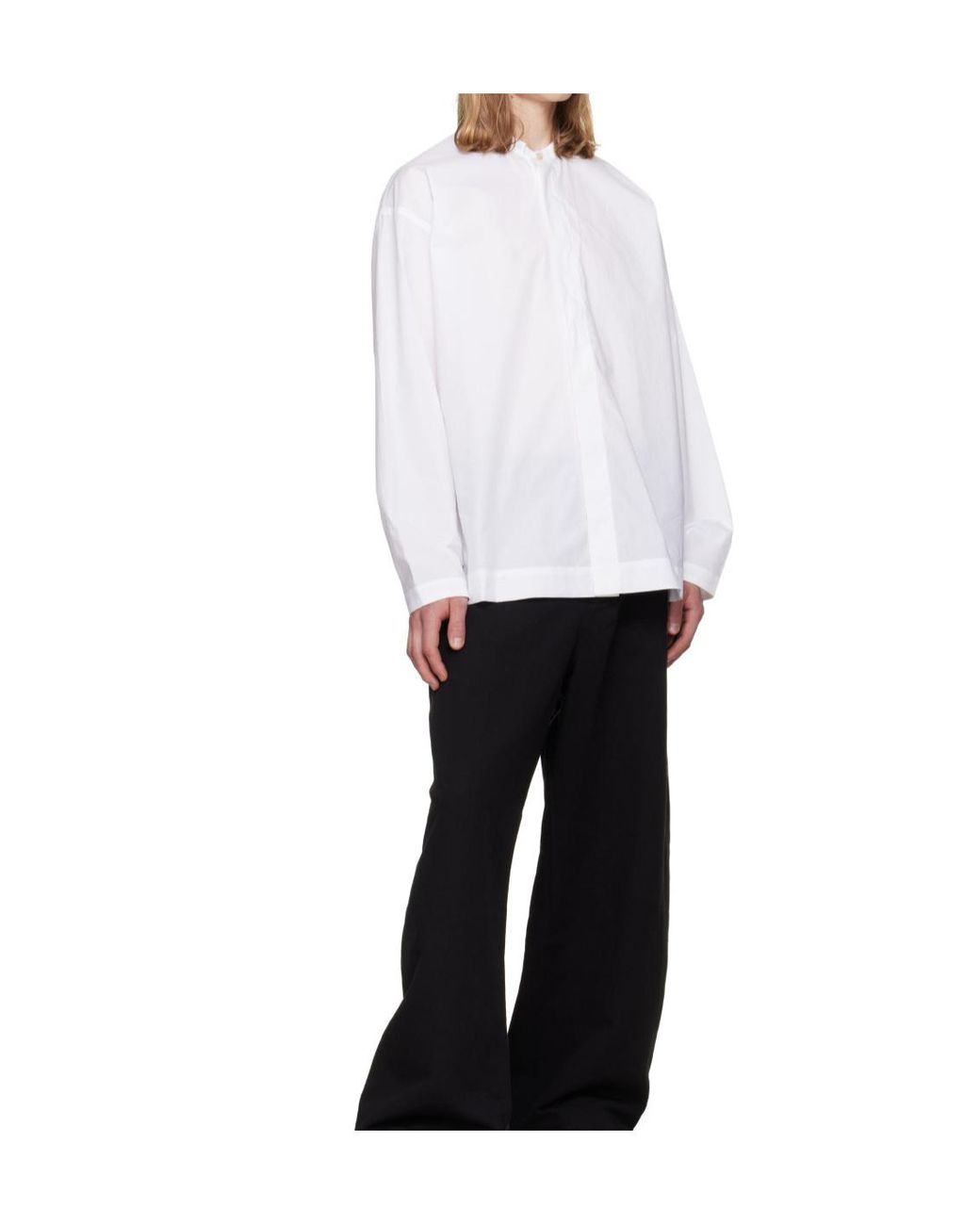 Studio Nicholson White Long-Sleeved Shirt for men
