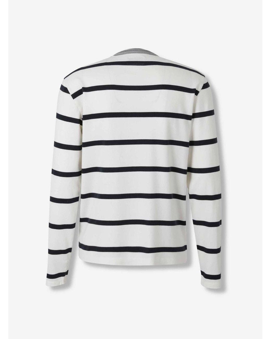 Officine Generale White Officine Générale Striped Long Sleeve T-Shirt for men