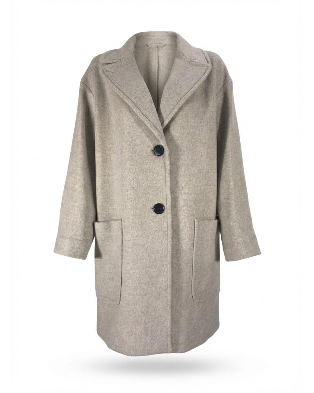 Weekend by Maxmara Gray Long-Sleeved Lapel Coat
