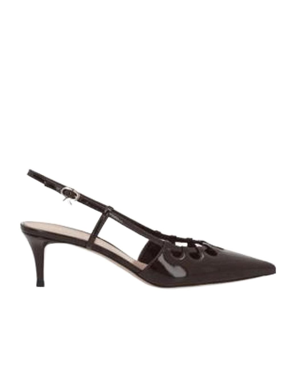Gianvito Rossi Brown Pointed Toe Slingback Pumps