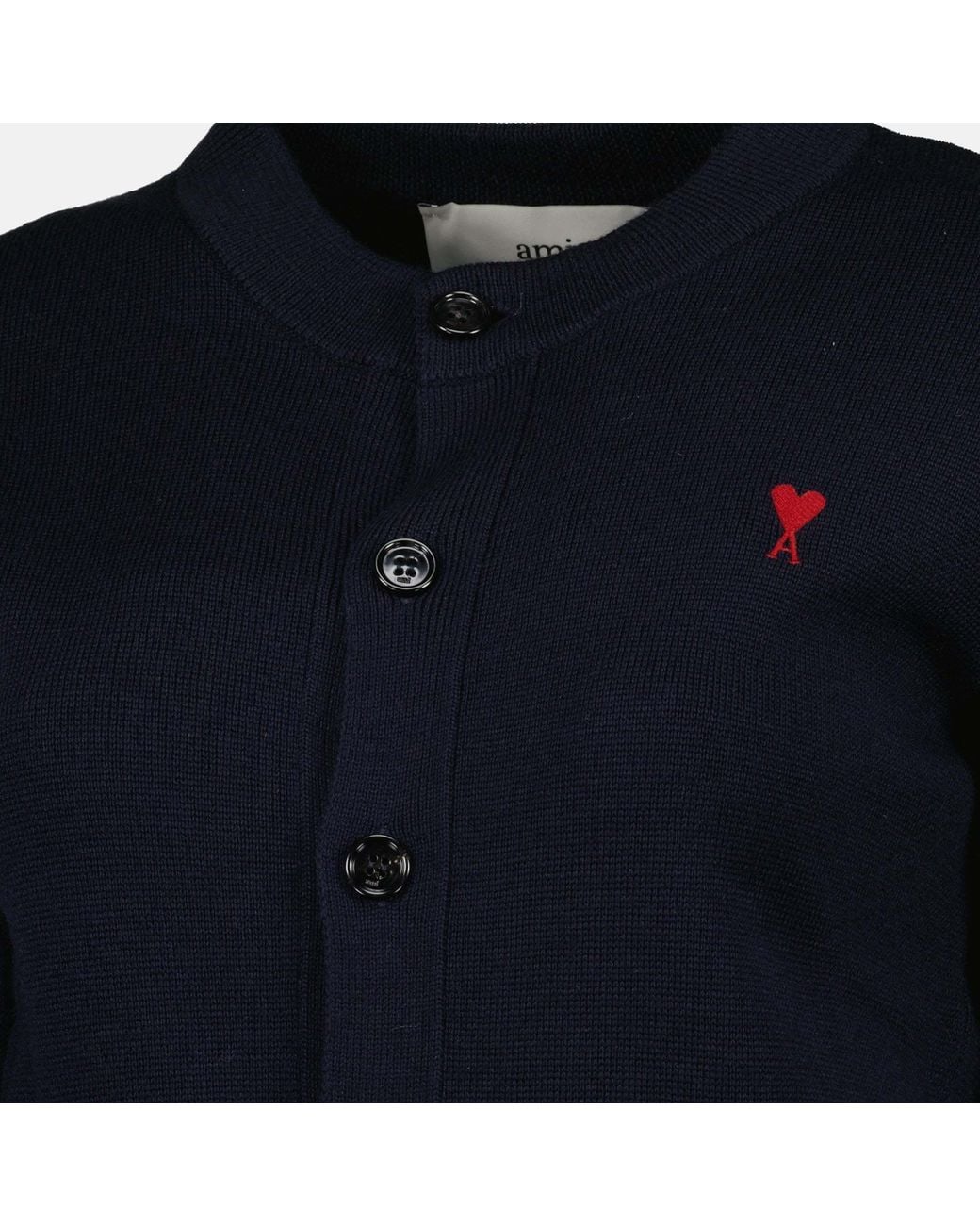 AMI Blue Ami De Coeur Knitted Cardigan