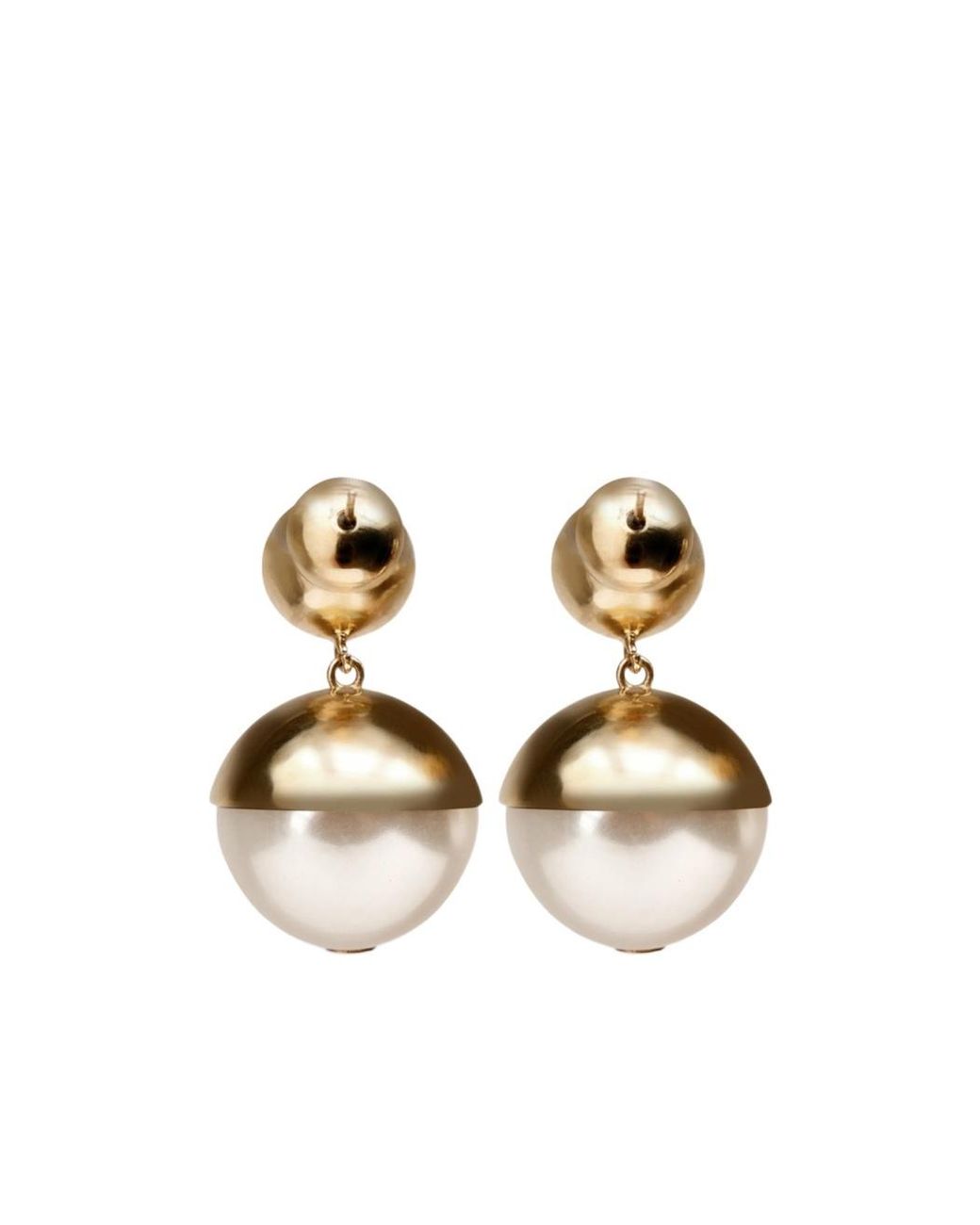 Carolina Herrera Metallic Round Pendant Earrings