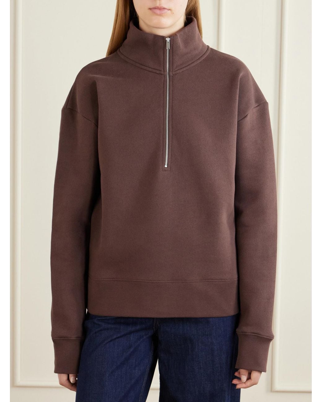 Studio Nicholson Brown Thalen Cotton-Jersey Fleece Sweatshirt