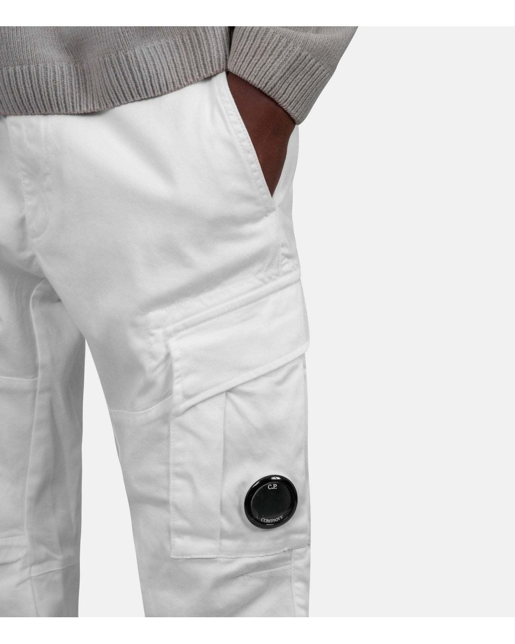 C P Company Gray C.P.カンパニー レンズ ディティール カーゴパンツ for men