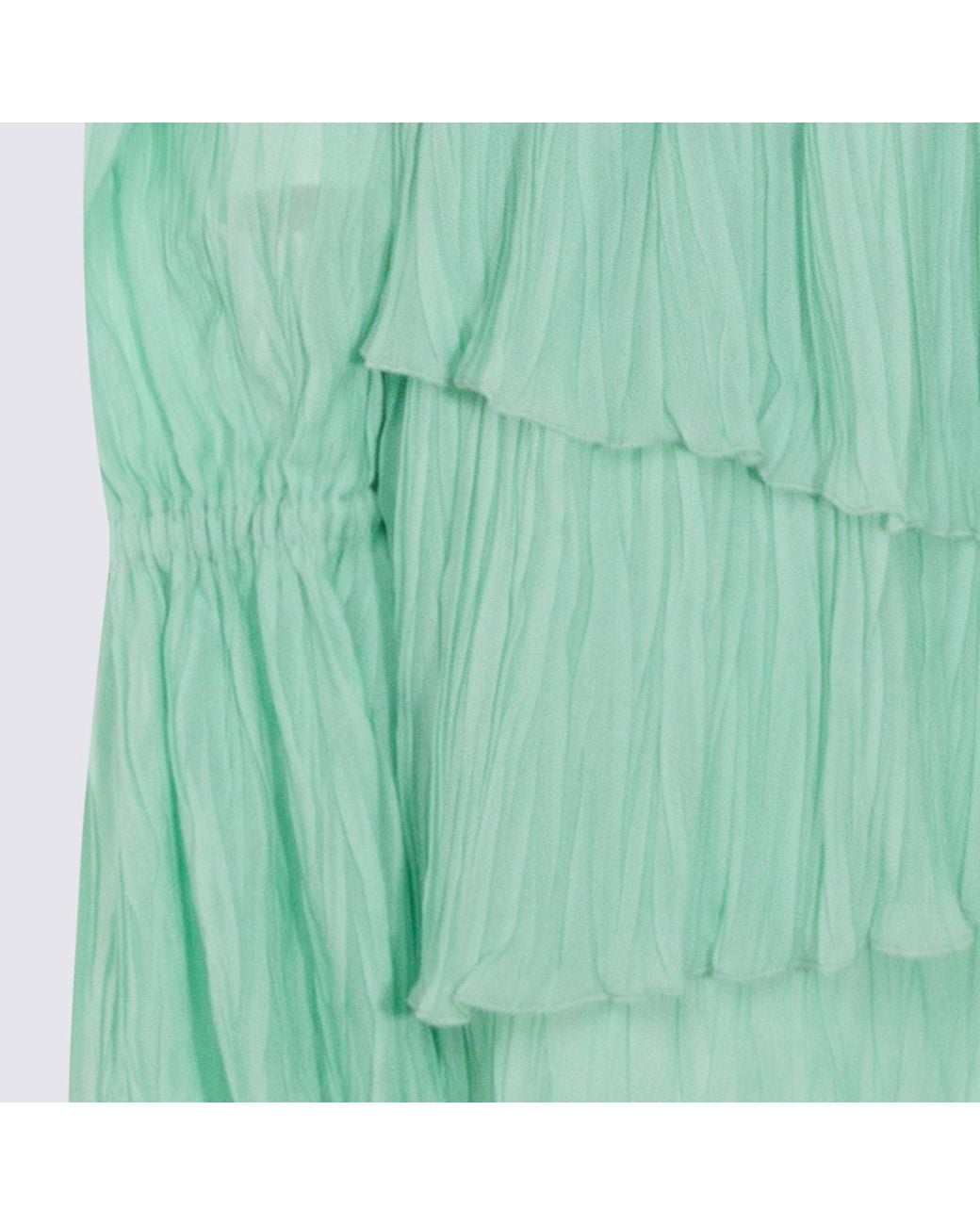 Blumarine Long-Sleeved V-Neck Dress in Green | Lyst Blumarine Long-Sleeved V-Neck Dress in Green | Lyst