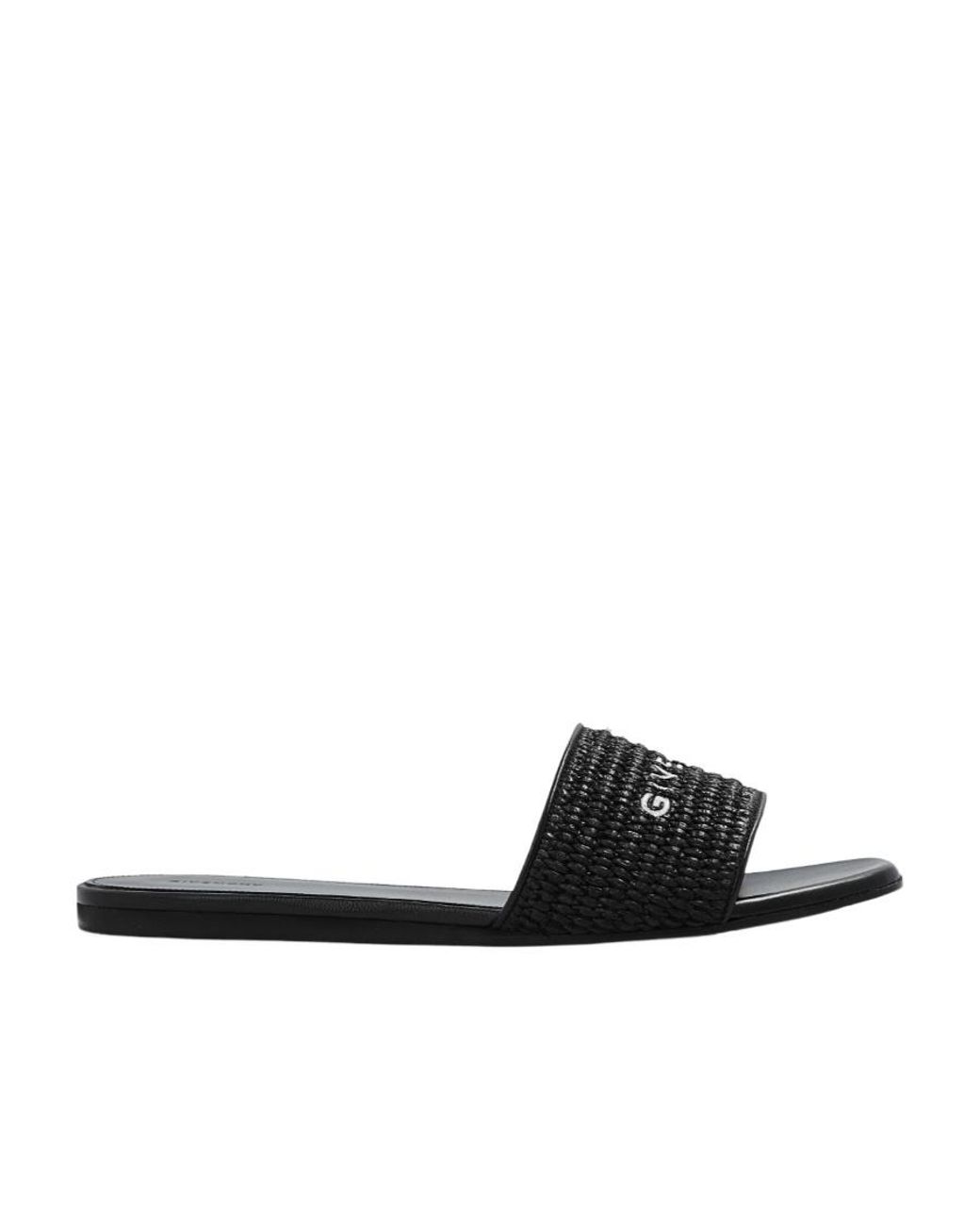Givenchy White 4G Open Toe Slip-On Slides