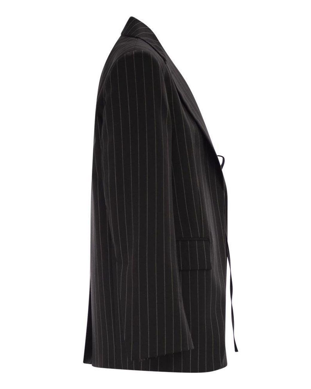 Sportmax Black Spxdivina Pinstriped Tailored Blazer