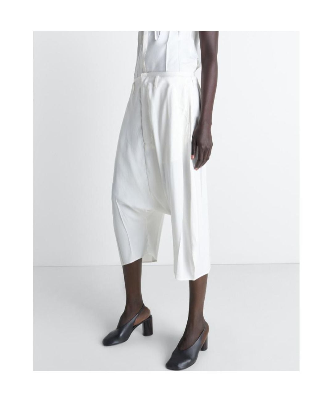 Lemaire White Pleated Bermuda Shorts