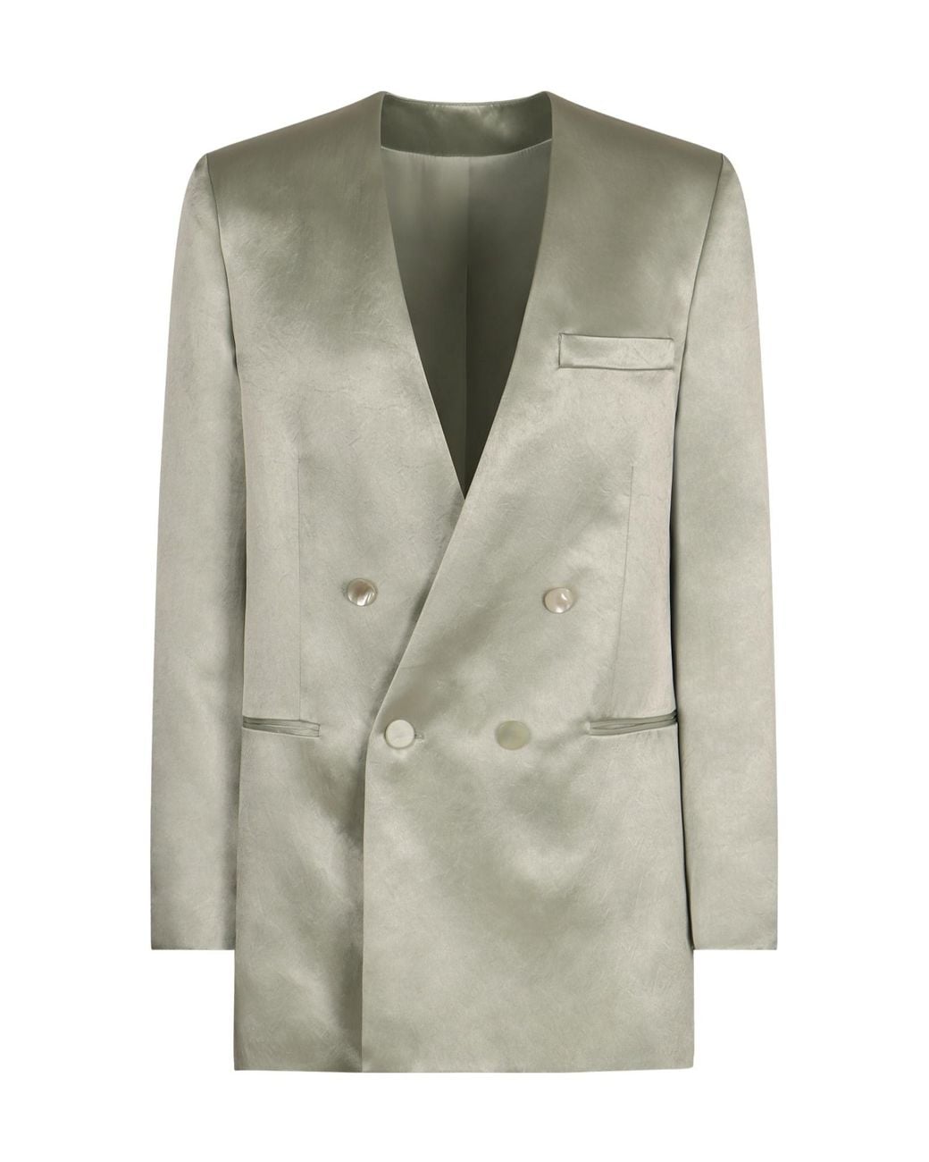 Philosophy Di Lorenzo Serafini Green Double Breasted Satin Blazer