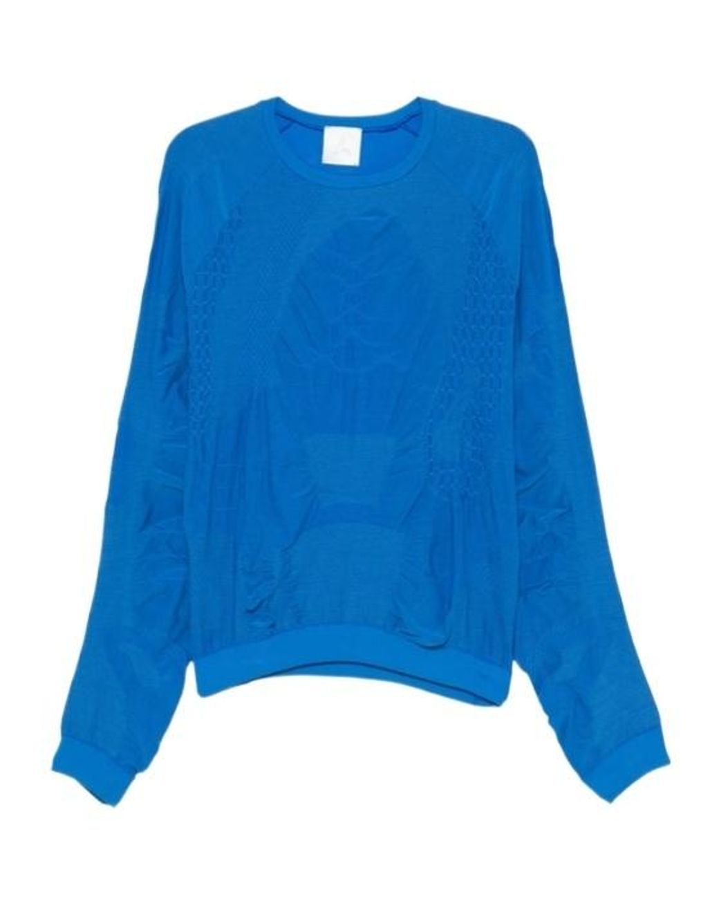 Roa Blue Wama 3D Textured-Knit Long-Sleeve T-Shirt for men