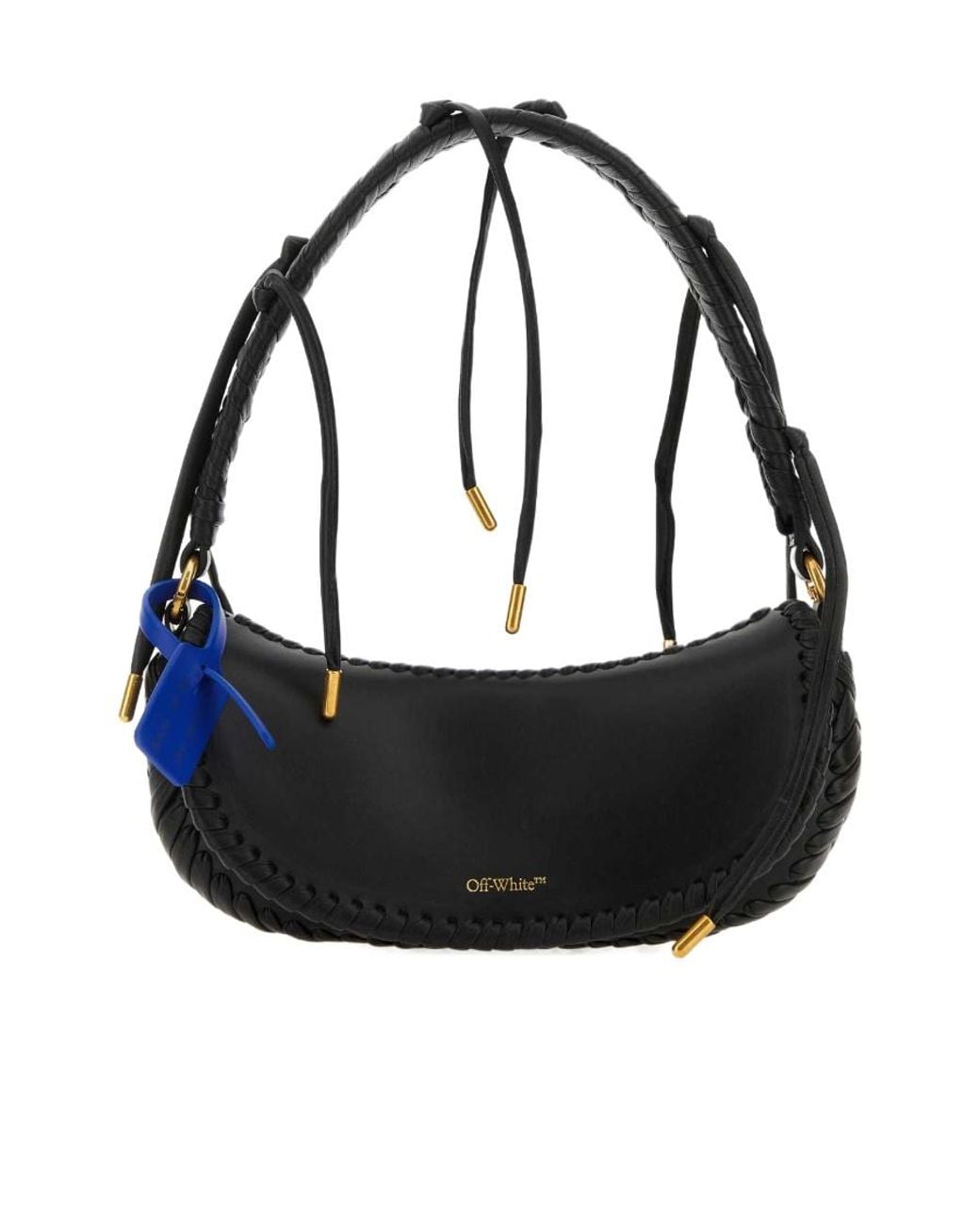 Off-White c/o Virgil Abloh Black Braided-Trim Top Handle Bag
