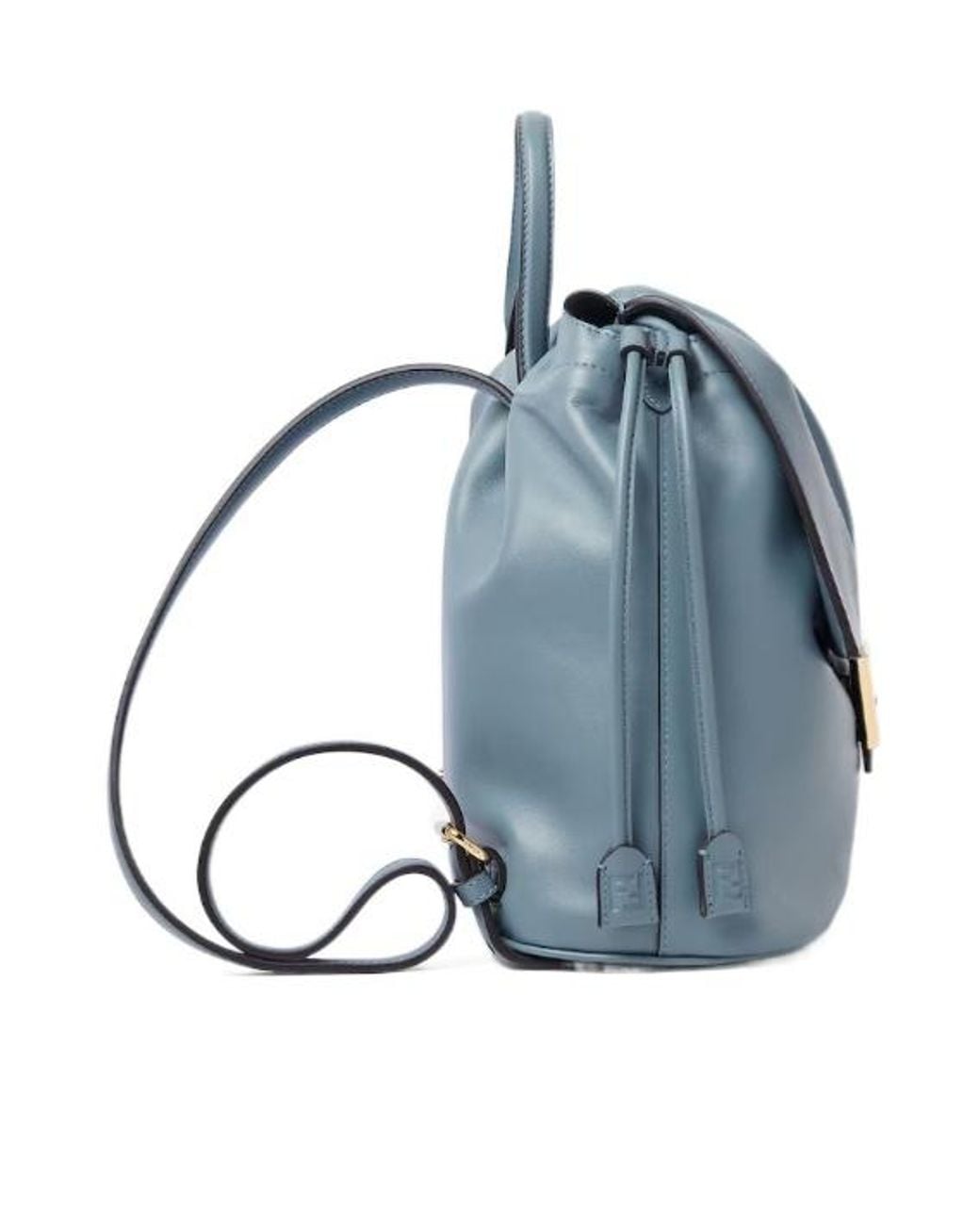 Fendi Blue Ff Clasp Drawstring Backpack