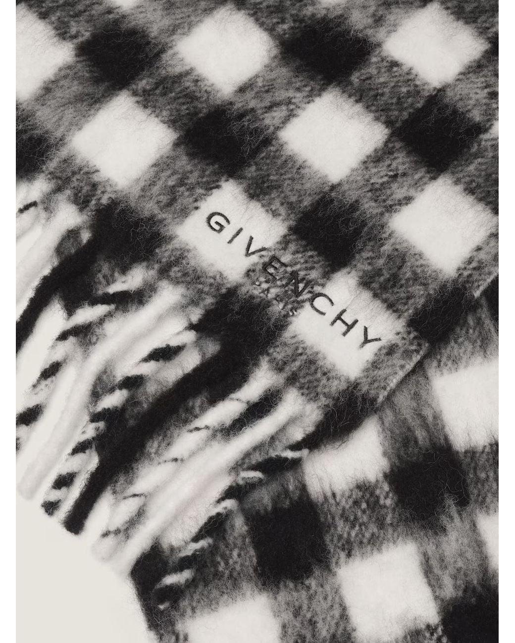 Givenchy White Checked Scarf for men