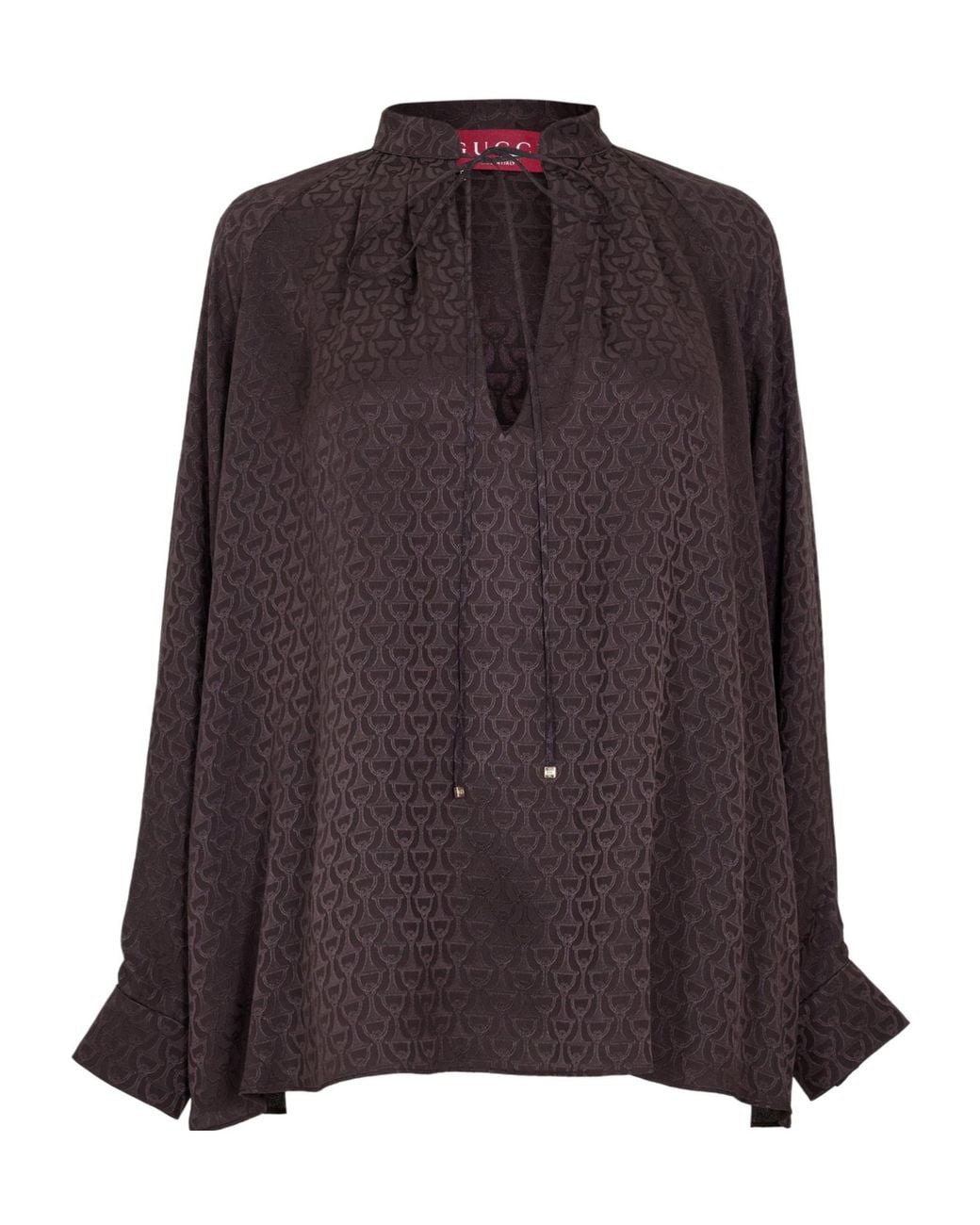 Gucci Purple Stand-Up Collar Long-Sleeved Top