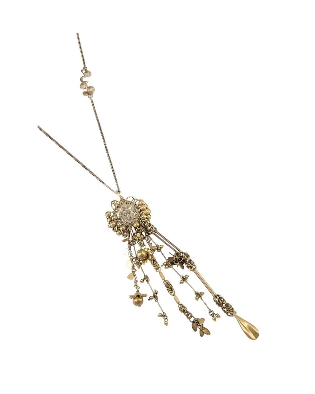 Dries Van Noten White V-Shaped Pendant Necklace