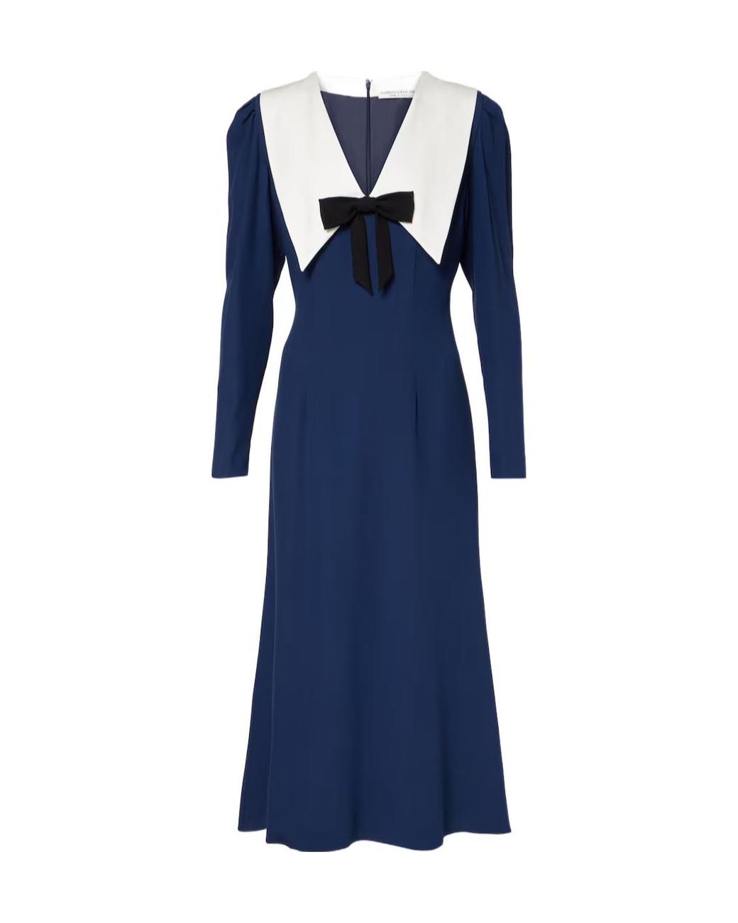 Alessandra Rich Blue Bow-Embellished Satin Midi Dress