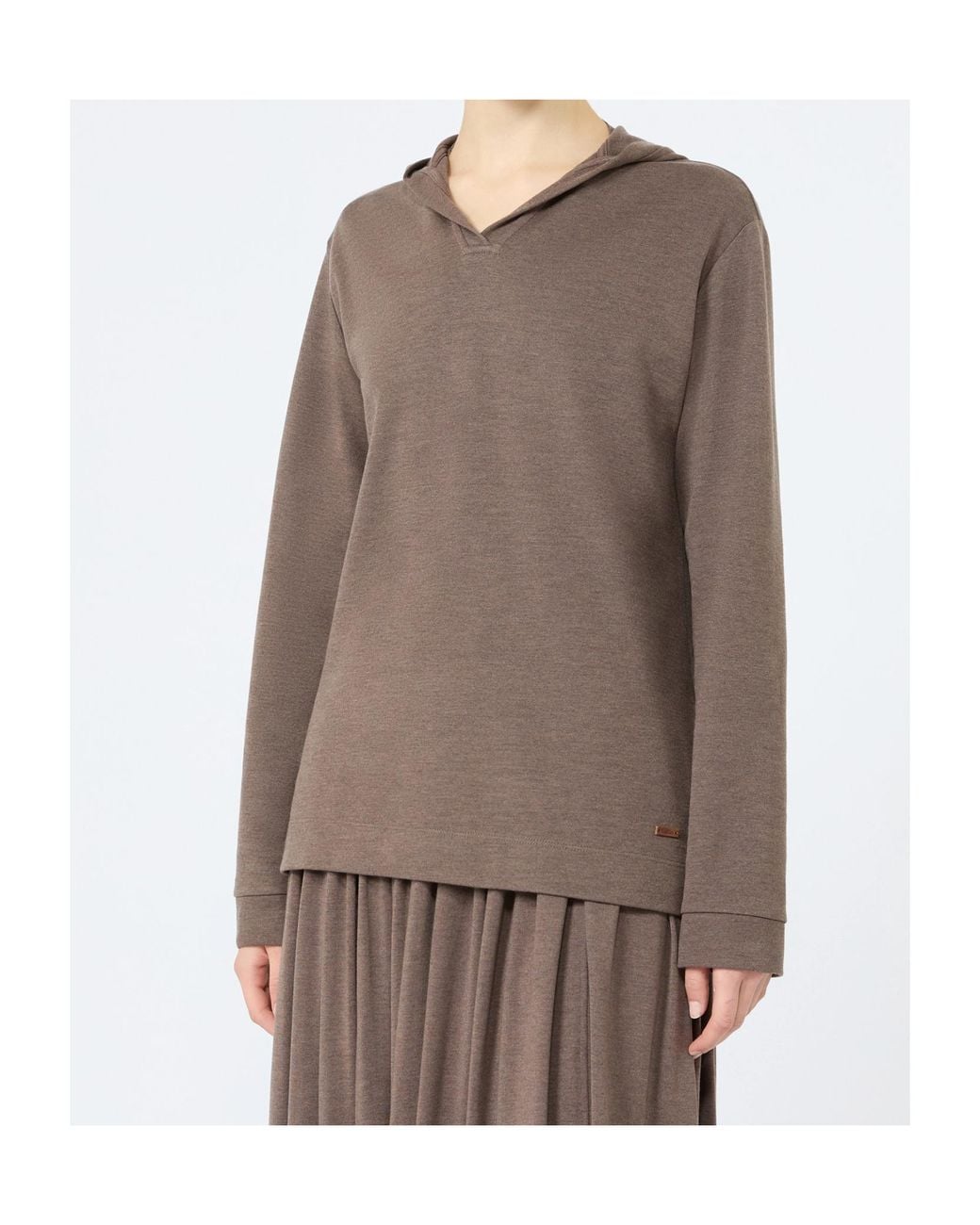 Max Mara Brown Silk-Blend Jersey Sweatshirt