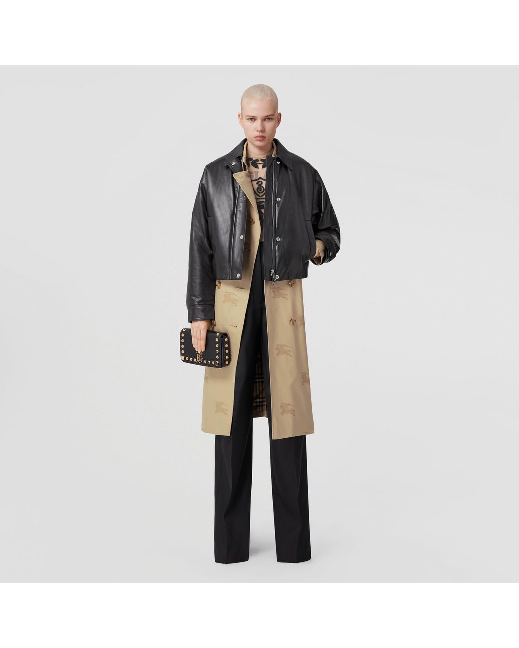 Burberry Black Equestrian Knight Buttoned Jacket