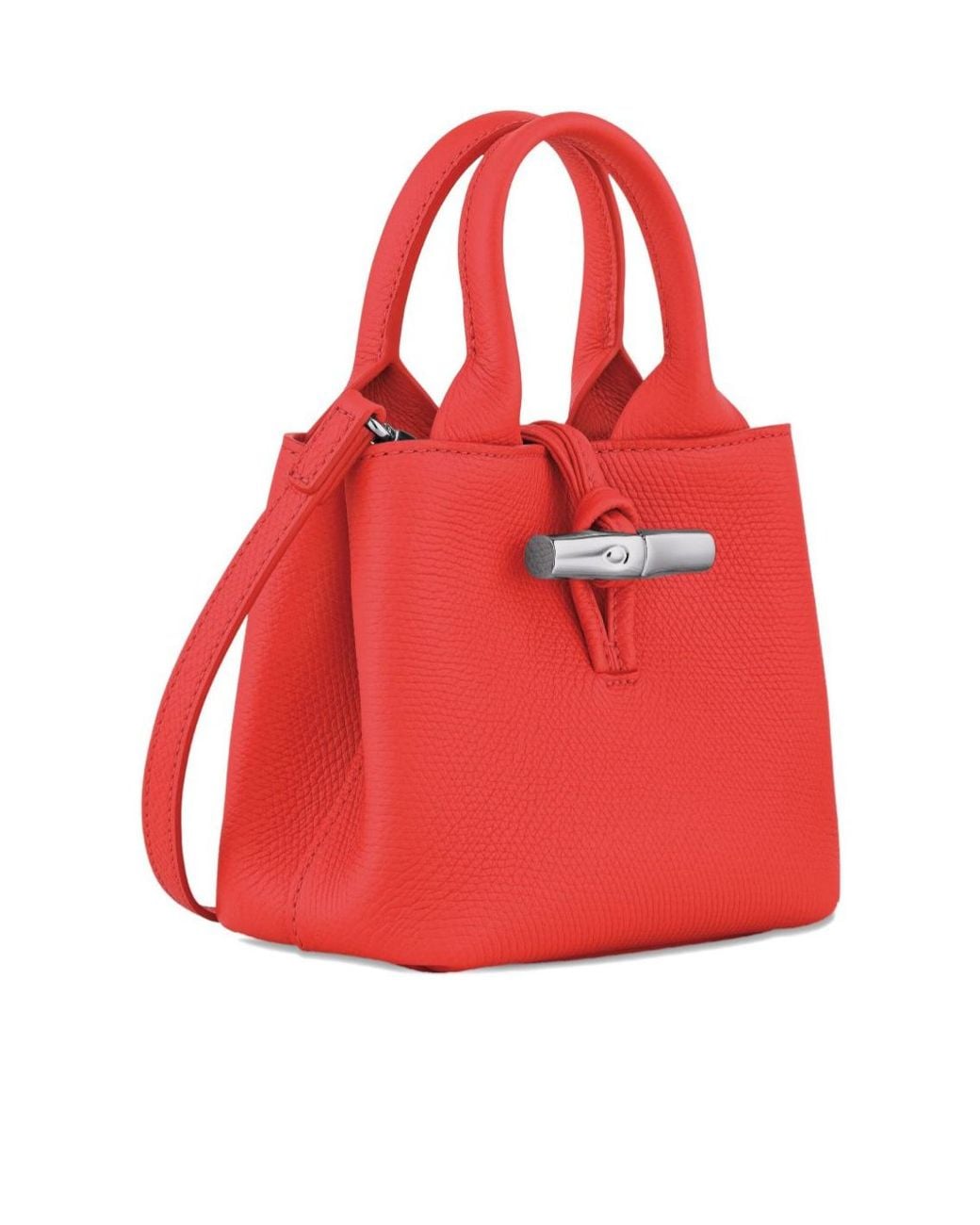 Longchamp Red Le Roseau Xs Top Handle Bag